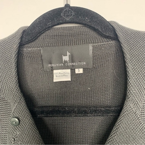 Peruvian Connection dark grey knit cardigan blazer - Picture 4 of 8
